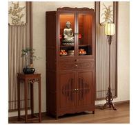 Personal Shrine Altar Table with Storage,Chinese Buddhist Altar Shelf, Bamboo Altar Cabinet Meditation Altar Table,Prayer Alter for Home,Table for Prayer,52cm/20.4in with door