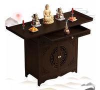 Personal Shrine Altar Table with Storage Drawer, Retaining Edge Design for Spiritual Practices and Home Decor