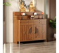 Personal Shrine Table, Solid Wood Buddhist with Drawer & Storage, Chinese Buddha Niche Cabinet for Home, Office (Wood, 27.2 * 23.6 * 50in)