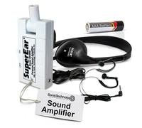 Personal Sound Amplifier Model SE5000 (PSAP), 50dB Gain, Hand Held Pocket Size Audio Amplifier with Headphones, Earbuds, Tactile On/Off Volume Control for Adults, Audiologists, and Seniors