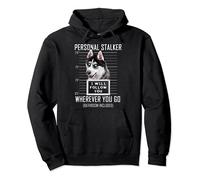 Personal Stalker Dog Husky I Will Follow You Mugshot Pullover Hoodie