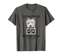 Personal Stalker Dog Westie I Will Follow You Mugshot T-Shirt