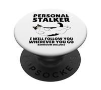 Personal Stalker Funny Tuxedo Cow Cat PopSockets Adhesive PopGrip