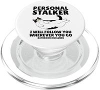Personal Stalker Funny Tuxedo Cow Cat PopSockets PopGrip for MagSafe