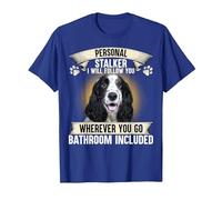 Personal Stalker I Will Follow You English Cocker Spaniel T-Shirt, Men, Royal Blue, Large