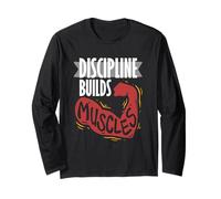 Personal Trainer Fitness Coach Discipline Builds Muscles Long Sleeve T-Shirt