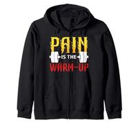 Personal Trainer Fitness Coach Pain Is The Warm Up Zip Hoodie
