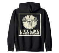 Personal Trainer Lift Like No One Is Watching Barbell Gym PT Zip Hoodie