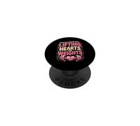 Personal Trainer Mom Lifting Hearts And Weights PopSockets Adhesive PopGrip