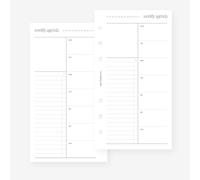 Personal Undated Weekly No.11 Week on One Page with List Planner Insert for Filofax Personal, LV MM agenda refill 6 hole 3.75 x 6.75