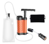 Personal Water Filtration - Portable Water Filter with Manual Pump, Survival Purifier 0.01 Micron | Compact Emergency Water Filter for Camping, Hiking,