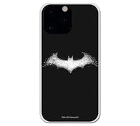 Personalaizer Case for iPhone 15 Pro Max - Flexible TPU Silicone Case Transparent - Batman Logo Design White