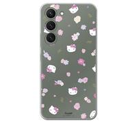 Personalaizer Case for Samsung Galaxy S23 with Hello Kitty and Flower Pattern - Kawaii Style - Flexible TPU Silicone Case Transparent