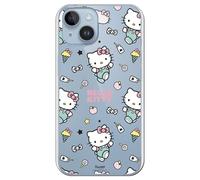 Personalaizer Hello Kitty Stickers Flexible Case Compatible for iPhone 15 Plus transparent