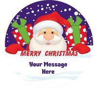 Personaliesed Santa Christmas label for Heroes Chocolate Tub Father Christmas gift idea