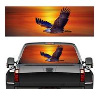 Personalise 3D Car Truck Rear Window Stickers Windshield Decal Bald Eagle Rear Window Decal Wrap Graphic Perforated See Through Size Most Pickup Trucks SUV, Scratch Hidden Car Stickers,65x22 inch ( Si