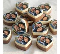 Personalise Chocolate with a photo in a gift box - Birthday Gift - Personalised heart-shaped chocolates with your favorite photo (12 pieces, Chocolate)