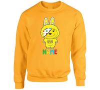 Personalise Cute Trendy Evil Doll Pudsey Day SweatShirt Spotty Day 2025 Child In Support Charity Need Fundraising Unisex Kids Top (Yellow, 9 Years)