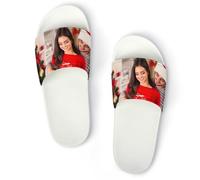ＨＡＯＡＮＧＺＨＥ Personalise Slippers, Add your photo, Women and Men Anti-Slip Slippers, PVC Open Toe Soft Slippers, Bathroom Pool Shower Anti-Slip Shoes Flops for Indoor & Outdoor, gift for family