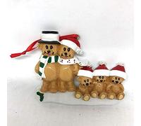 Personalise Your Own Resin Christmas Tree Hanging Decorations - Bear Family of 5