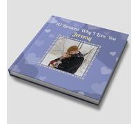 Personalised 10 Reasons Why I Love You Photo Book - Add 11 Photos, Partner’s Name - Choose 10 Reasons & Colour - Custom Memory Collage Book - Ideal Boyfriend Birthday Gift | L2BP