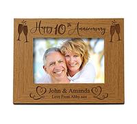 Personalised 10th Wedding Anniversary Wooden Photo Frame Gift (8 x 10)