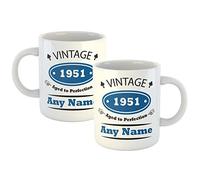 Personalised 11oz White Ceramic Mug Vintage Year, Name and Aged to Perfection - Add Your Personalised Name and Birth Year- Custom Gift