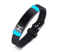 Personalised 12 Constellation Zodiac Sign Luminous Bracelets for Men Women, Glow in The Dark Custom Silicone Bracelet 12 Zodiacal Signs Cancer Leo Virgo Bangle Birthday Gift for Him Her Son Daughter