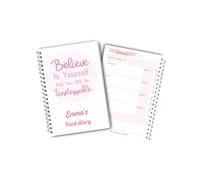 Personalised 12 week A5 Food Diary - Believe In Yourself And You Will be Unstoppable, Diet Journal, Calorie Counting, Meal Planner, Healthy Eating, Habit Tracker, Exercise Log