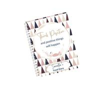 Personalised 12 week Food A5 Diary - Think Positive and positive things will happen - Navy Blue and Pink, Diet Journal, Calorie Counting, Meal Planner, Healthy Eating, Habit Tracker, Exercise Log