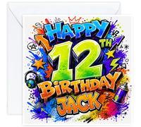Personalised 12th Birthday Card for Boy | Graffiti Birthday Card for 12 Year Old Boys | Add His Name | Son Grandson Nephew Brother | Optional Printed Inside Message