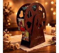 Personalised 16 Photos Rotating Ferris Wheel Vintage Custom Picture Frame with Text Home Decoration Customised Anniversary Birthday Gifts for Him Her Women Men Wife Girlfriend Couple
