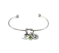 Personalised 16th Birthday Knot Bangle Bracelet Gold, Silver or Rose Gold | Birthstone Charm, Gift for Daughter Sister Granddaughter Niece Goddaughter Friend