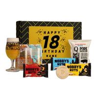 Personalised 18th Birthday Beavertown Beer Gift Set with Neck Oil & Gamma Ray 330ml, Beerhunter Glass & Snacks (2 Pack)