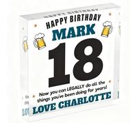 Personalised 18th Birthday Gifts For Boys Men Son Brother Boyfriend Nephew Grandson - 18th Birthday Presents For Boys Him - Acrylic Plaque Decorative Signage Keepsake