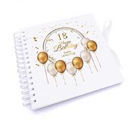 Personalised 18th Birthday Guest Book Scrapbook or Album Gold Balloons