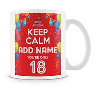 Personalised 18th Birthday Keep Calm Mug for Girls and Boys, Gift Idea