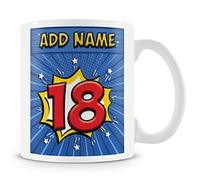 Personalised 18th Birthday Mug - Comic Style Gift for Him & Boys Mug