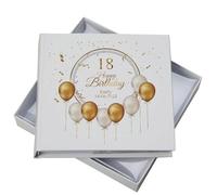 Personalised 18th Birthday Photo Album Gift With Gold Balloons