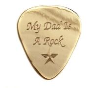 Personalised 1mm "My Dad is a Rock Star" Guitar Plectrum, Engraved (Gold)