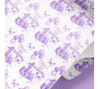 Personalised 1st Birthday Butterfly Wrapping Paper - Custom Name Birthday Gift Wrap, 100gsm Matte Finish, 61cm Wide, 1m-8m Continuous Roll, Printed in UK (5mt)
