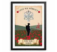 Personalised 1st The Queen's Dragoon Guards Print Military Regiment Army Veteran Gift A3 Framed Custom Rank Name Number Remembrance Gift VPV01