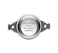 Personalised 2.5" Scottish Chrome Quaich Cup - Engraved Silver Celtic Bowl, Ideal for Weddings, Engagements, Burns Night, Whisky Tasting, Christmas Gifts.