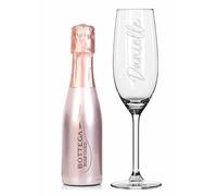 Personalised 200ml Rose Gold Bottega & Flute Set Rose