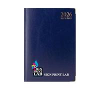 Personalised 2026 Diary A4 or A5 - Day-a-Page or Week-to-View Appointment Planner, Padded Leather-Style Cover, Custom Name or Logo, Black Blue or Red