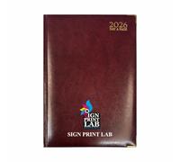 Personalised 2026 Diary A4 or A5 - Day-a-Page or Week-to-View Appointment Planner, Padded Leather-Style Cover, Custom Name or Logo, Black Blue or Red