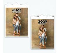 Personalised 2027 Photo Calendar | A4 Wall Planner | Personalise with your own Photos | Wirebound Office, Corporate & Home Gift. (2 x)