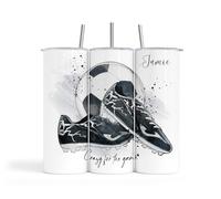 Personalised 20oz Water Bottle Insulated Thermal Stainless Steel Sports Design Travel Tumbler Gift for Boys|Girls|Birthday|Christmas|Father's Day|Dad|Son (Football Crazy)