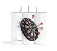 Personalised 20oz Water Bottle Insulated Thermal Stainless Steel Sports Design Travel Tumbler Gift for Boys|Girls|Birthday|Christmas|Father's Day|Dad|Son (Darts)