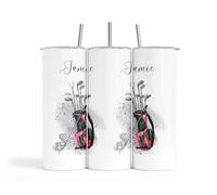 Personalised 20oz Water Bottle Insulated Thermal Stainless Steel Sports Design Travel Tumbler Gift for Boys|Girls|Birthday|Christmas|Father's Day|Dad|Son (Golf)
